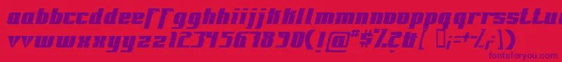 Fontovision-Schriftart – Violette Schriften auf rotem Hintergrund