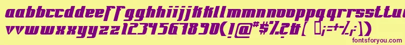 Fontovision-Schriftart – Violette Schriften auf gelbem Hintergrund
