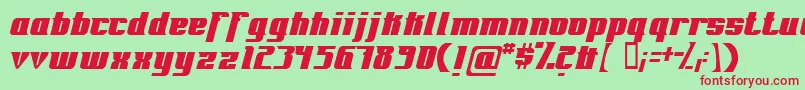 Fontovision-Schriftart – Rote Schriften auf grünem Hintergrund