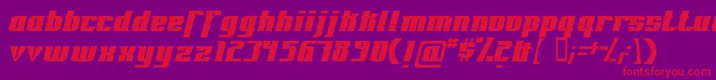 Fontovision-Schriftart – Rote Schriften auf violettem Hintergrund