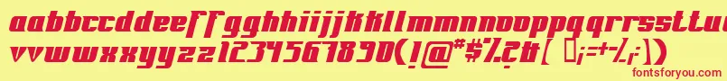 フォントFontovision – 赤い文字の黄色い背景