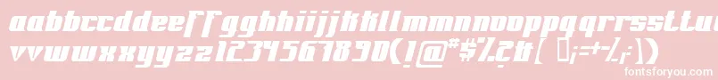 Fontovision-Schriftart – Weiße Schriften auf rosa Hintergrund