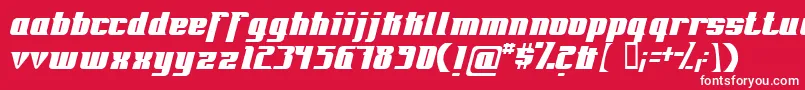 Fontovision-fontti – valkoiset fontit punaisella taustalla