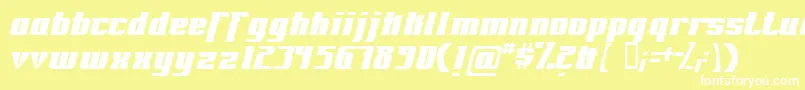 Fontovision-fontti – valkoiset fontit keltaisella taustalla