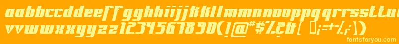 Fontovision Font – Yellow Fonts on Orange Background