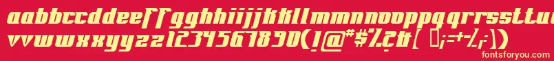 Fontovision-fontti – keltaiset fontit punaisella taustalla