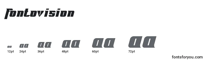 Размеры шрифта Fontovision