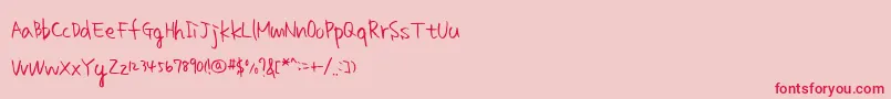 HomeworkSmart-Schriftart – Rote Schriften auf rosa Hintergrund