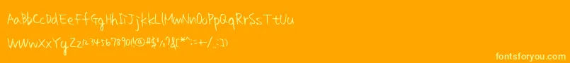 HomeworkSmart-Schriftart – Gelbe Schriften auf orangefarbenem Hintergrund