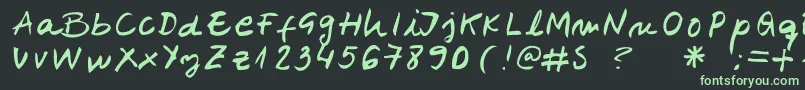 フォントBelenpison – 黒い背景に緑の文字