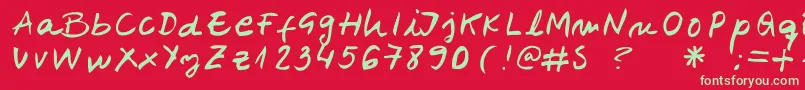 フォントBelenpison – 赤い背景に緑の文字