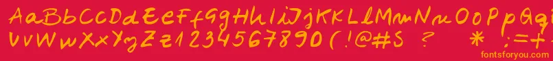 フォントBelenpison – 赤い背景にオレンジの文字