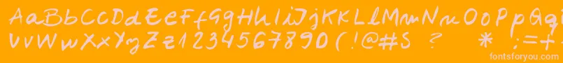 Belenpison Font – Pink Fonts on Orange Background