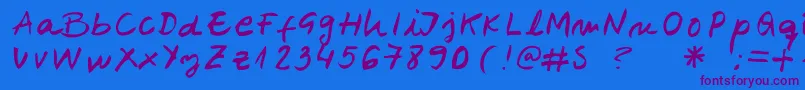 Belenpison Font – Purple Fonts on Blue Background