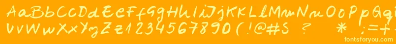 Belenpison Font – Yellow Fonts on Orange Background