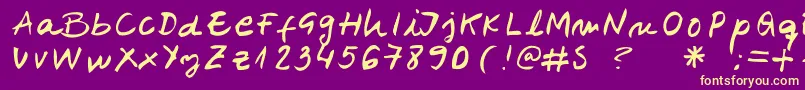 Belenpison Font – Yellow Fonts on Purple Background