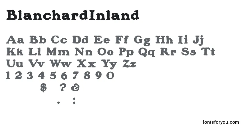 Шрифт BlanchardInland (23644) – алфавит, цифры, специальные символы