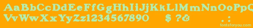 BlanchardInland Font – Green Fonts on Orange Background