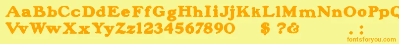 BlanchardInland Font – Orange Fonts on Yellow Background