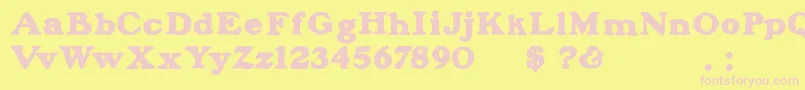 BlanchardInland Font – Pink Fonts on Yellow Background