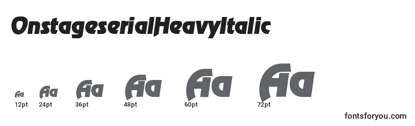 Размеры шрифта OnstageserialHeavyItalic