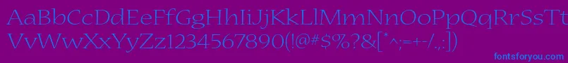 NuevastdLightextended Font – Blue Fonts on Purple Background