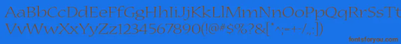 NuevastdLightextended Font – Brown Fonts on Blue Background