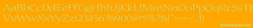 NuevastdLightextended Font – Green Fonts on Orange Background