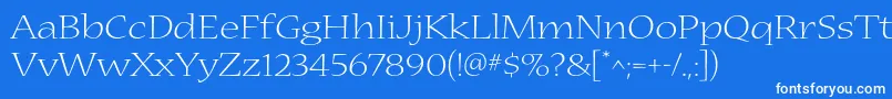 NuevastdLightextended Font – White Fonts on Blue Background