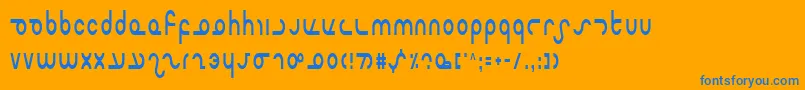 MasterdomCondensed Font – Blue Fonts on Orange Background