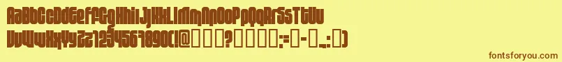 フォント10.124 – 茶色の文字が黄色の背景にあります。