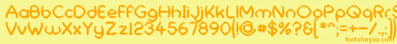 UniversalShatter Font – Orange Fonts on Yellow Background