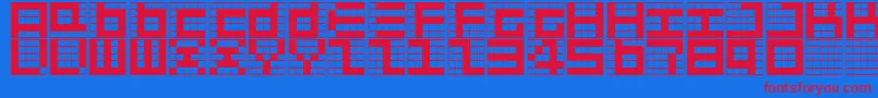 フォントGivemefive – 赤い文字の青い背景