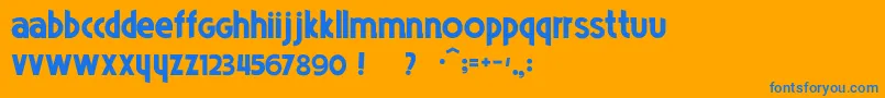 Weitere Informationen zur PoetsBold-Schriftart PoetsBold-Schriftart – Blaue Schriften auf orangefarbenem Hintergrund