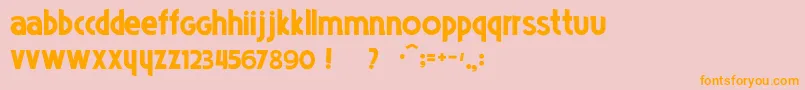 フォントPoetsBold – オレンジの文字がピンクの背景にあります。