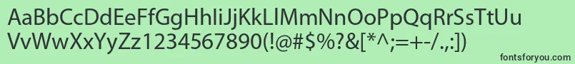 MyriadproRegular Font – Black Fonts on Green Background