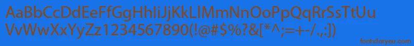 MyriadproRegular Font – Brown Fonts on Blue Background