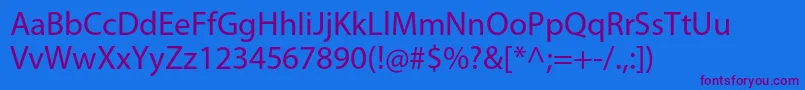 MyriadproRegular-Schriftart – Violette Schriften auf blauem Hintergrund