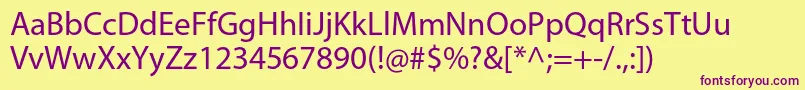 MyriadproRegular Font – Purple Fonts on Yellow Background