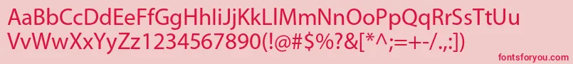 MyriadproRegular Font – Red Fonts on Pink Background