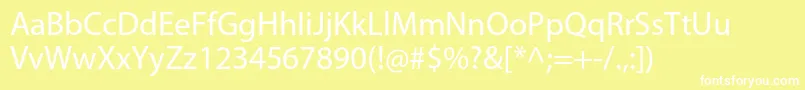 MyriadproRegular Font – White Fonts on Yellow Background