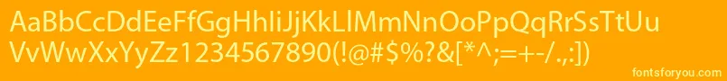 MyriadproRegular Font – Yellow Fonts on Orange Background