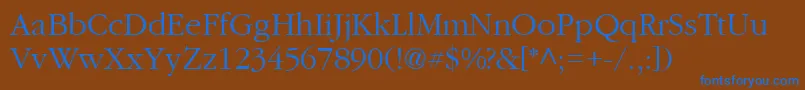 Garam Font – Blue Fonts on Brown Background