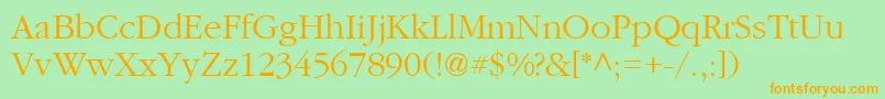 Garam Font – Orange Fonts on Green Background