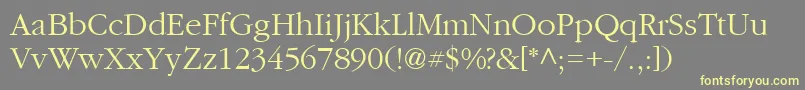 Weitere Informationen zur Garam-Schriftart Garam-Schriftart – Gelbe Schriften auf grauem Hintergrund