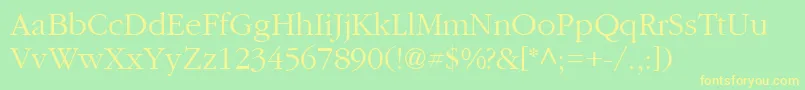 Garam Font – Yellow Fonts on Green Background