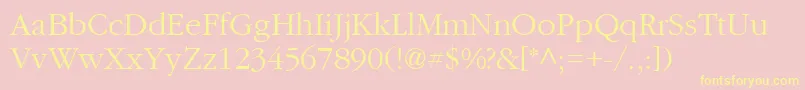 Garam Font – Yellow Fonts on Pink Background