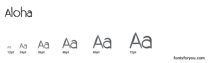 Размеры шрифта Aloha