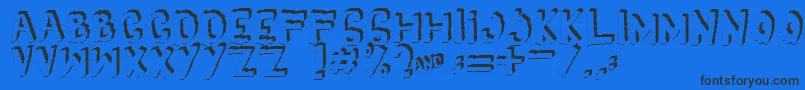 フォントYes3D – 黒い文字の青い背景
