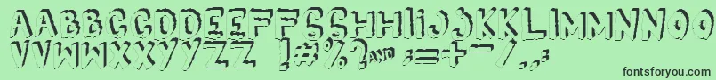 フォントYes3D – 緑の背景に黒い文字